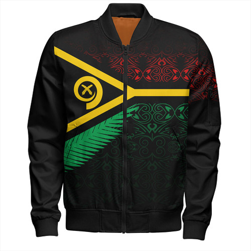 Vanuatu Bomber Jacket Melanesia Tribal Pattern