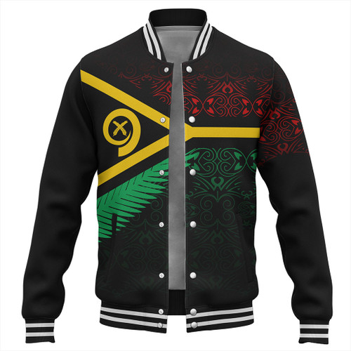 Vanuatu Baseball Jacket Melanesia Tribal Pattern