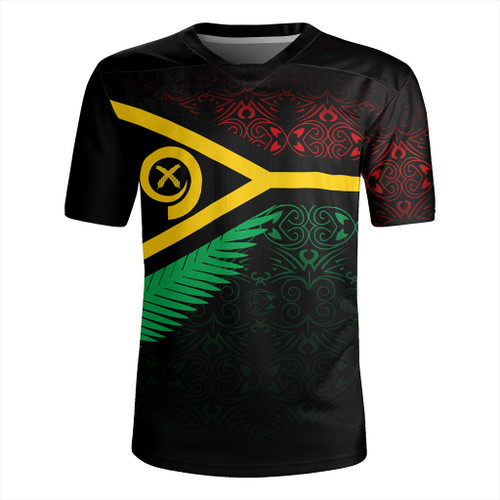 Vanuatu Rugby Jersey Melanesia Tribal Pattern