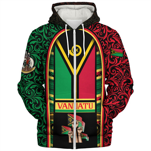 Vanuatu Sherpa Hoodie Happy Independence Day Vanuatu Design