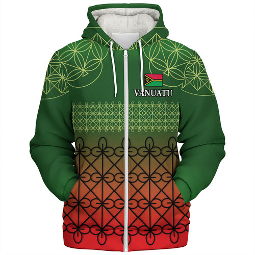 Vanuatu Sherpa Hoodie Custom Seal Flag Color Mutis En Atan Design