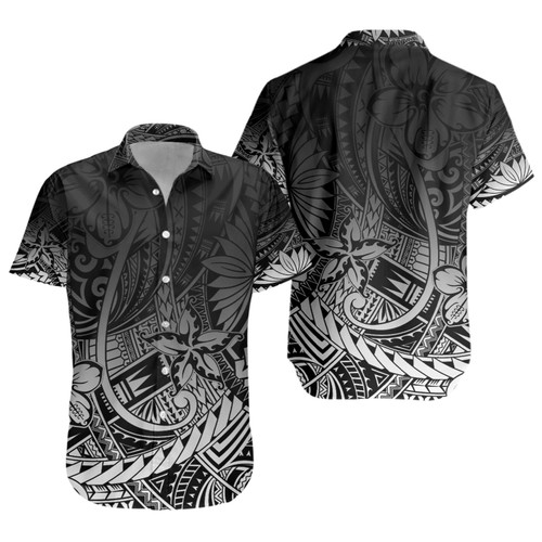 Polynesian Pattern Design With Ethnic And Floral Short Sleeve Shirt