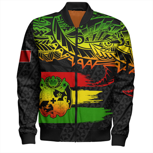 Tonga Bomber Jacket Tribal Polynesian Grunge Reggae