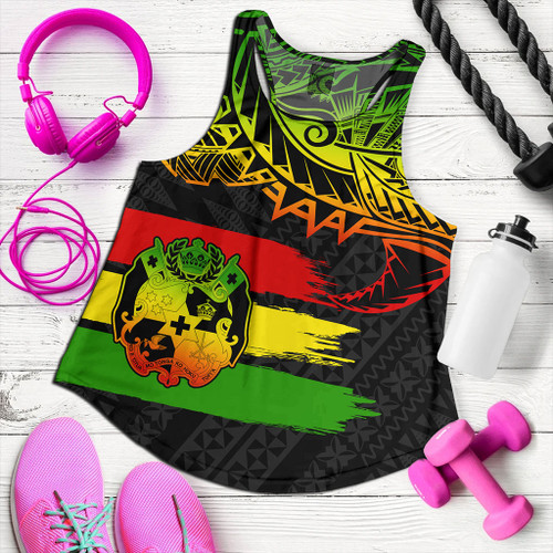 Tonga Women Tank Tribal Polynesian Grunge Reggae