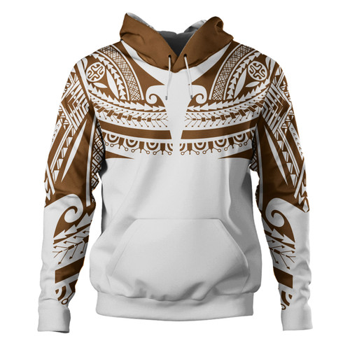 Polynesian Hoodie Custom Polynesian Tattoo Style (Brown)