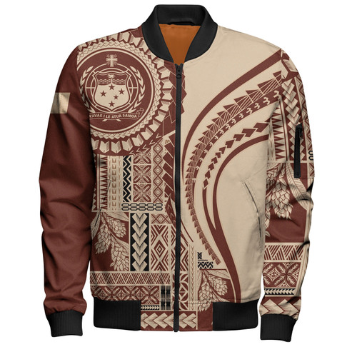 Samoa Bomber Jacket Seal Samoan Siapo Brown Design