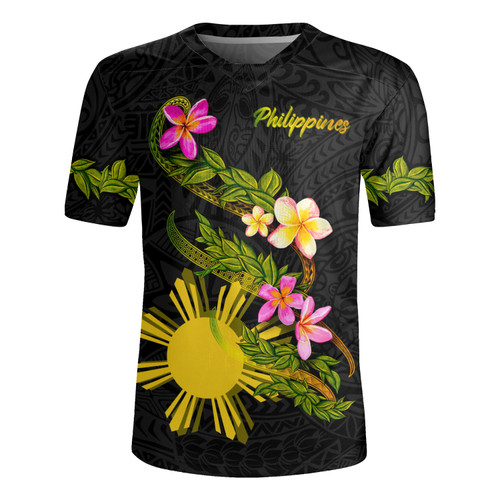 Philippines Filipinos Rugby Jersey Custom Plumeria Tribal