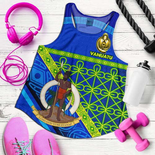 Vanuatu Women Tank Coat Of Arms Mutis En Atan Vanuatu Cultural