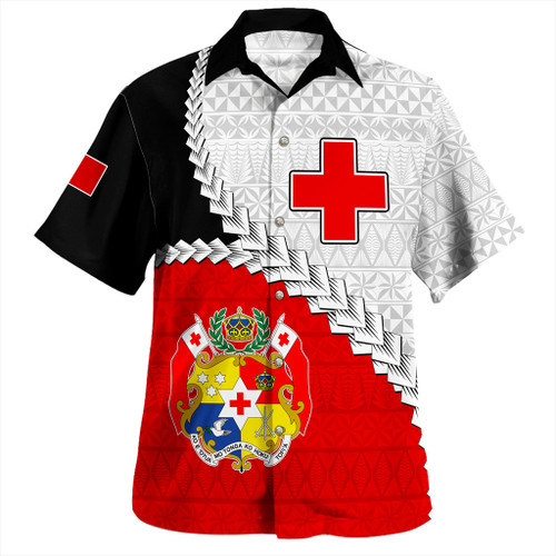 Tonga Hawaiian Shirt Design Flag With Ngatu Pattern
