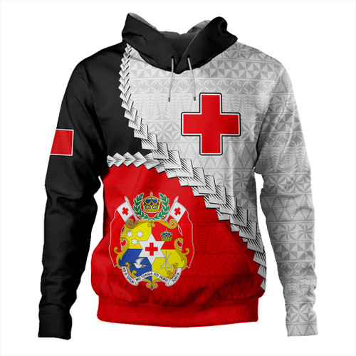 Tonga Hoodie Design Flag With Ngatu Pattern