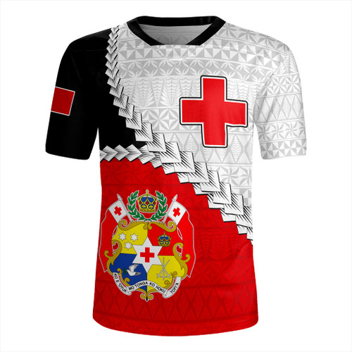 Tonga Rugby Jersey Design Flag With Ngatu Pattern