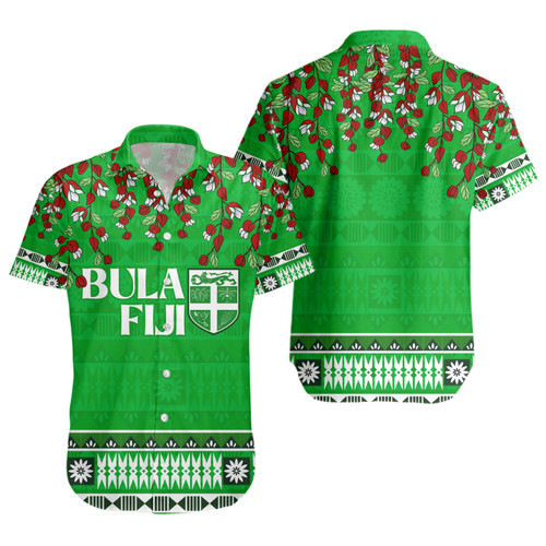 Fiji Short Sleeve Shirt Bula Fiji Masi With Tagimaucia Flowers