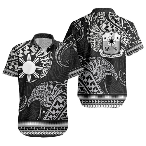 Philippines Filipinos Short Sleeve Shirt Filipino Coat Of Arms With Leaves and Tribal Patterns Philippines Filipinos Short Sleeve Shirt Filipino Coat Of Arms With Leaves and Tribal Patterns