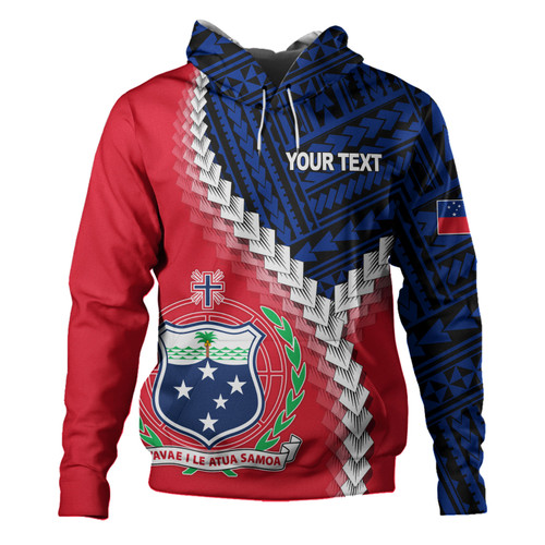 Samoa Hoodie Samoa Coat Of Arms With Polynesian Tattoo Flag Style