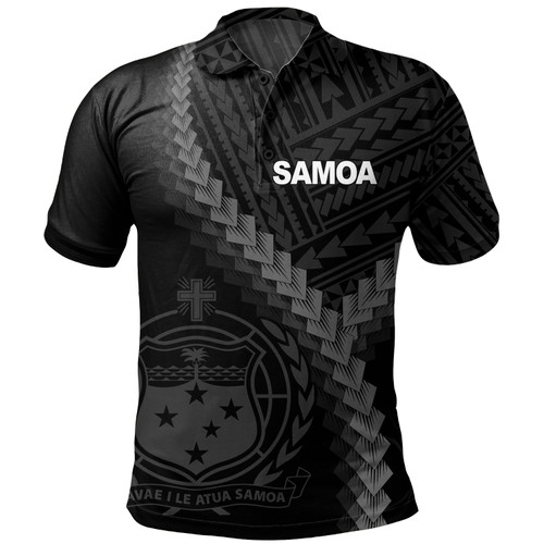 Samoa Polo Shirt Samoa Coat Of Arms With Polynesian Tattoo Style