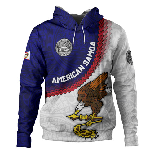 American Samoa Hoodie Custom Polynesian Tradition Seal Flag Color