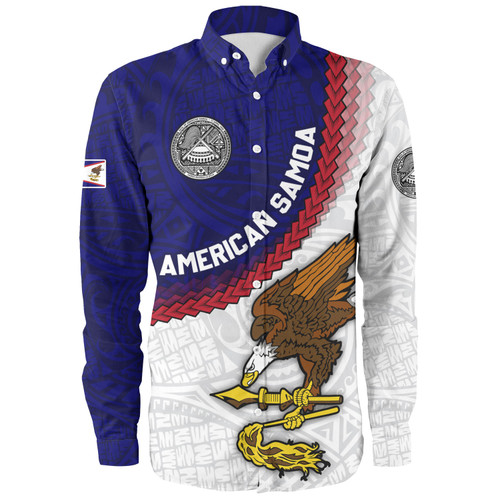 American Samoa Long Sleeve Shirt Custom Polynesian Tradition Seal Flag Color