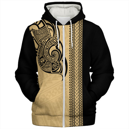 Hawaii Sherpa Hoodie Polynesia Tribal Tattoo
