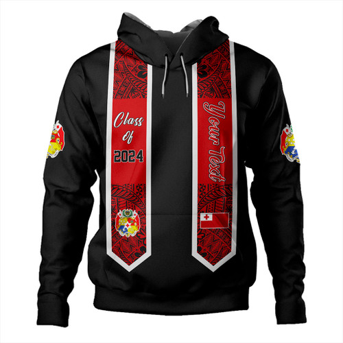 Tonga Hoodie Custom Flag Polynesia Tribal Grad Style