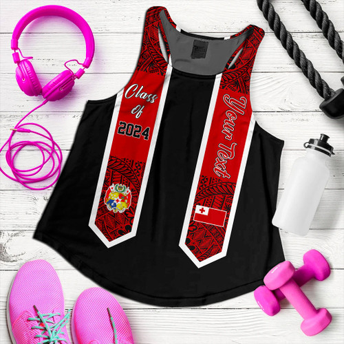 Tonga Women Tank Custom Flag Polynesia Tribal Grad Style