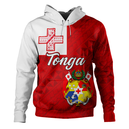 Tonga Hoodie Flag Design With Pattern