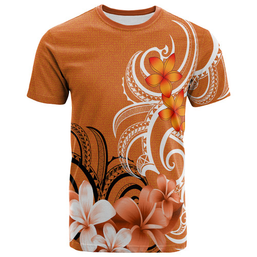 Polynesian T-Shirt Custom Personalised Floral Spirit Orange1