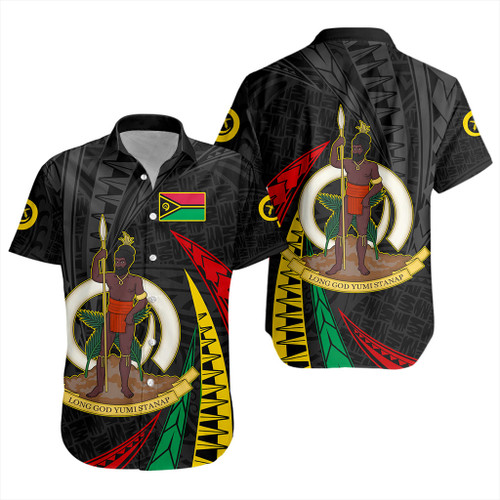 Vanuatu Short Sleeve Shirt Melanesian Tribal Wave