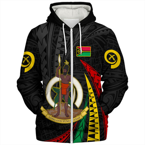 Vanuatu Sherpa Hoodie Melanesian Tribal Wave