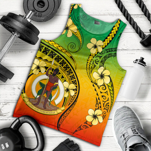 Vanuatu Tank Top Melanesian Style Plumeria Flower
