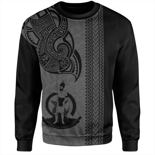 Vanuatu Sweatshirt Polynesia Tribal Tattoo Grey