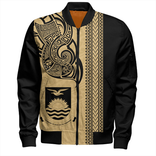Kiribati Bomber Jacket Polynesia Coat Of Arms Tribal Tattoo