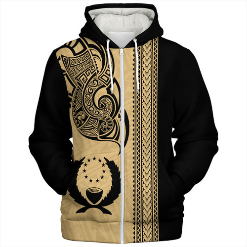 Pohnpei State Sherpa Hoodie Polynesia Coat Of Arms Tribal Tattoo