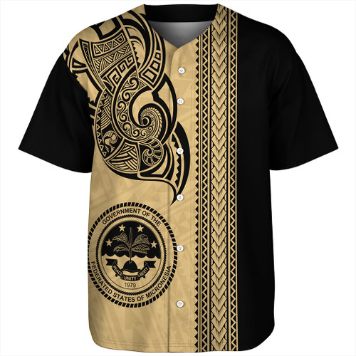 Federated States Of Micronesia Baseball Shirt Polynesia Coat Of Arms Tribal Tattoo