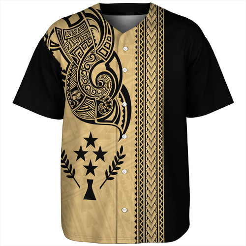 Kosrae Baseball Shirt Polynesia Coat Of Arms Tribal Tattoo