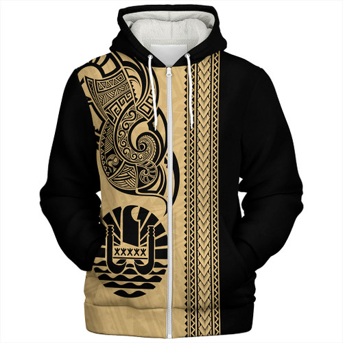 Tahiti Sherpa Hoodie French Polynesia Tribal Tattoo