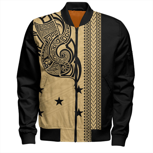 Gambier Islands Bomber Jacket Polynesian Coat Of Arms Tribal Tattoo