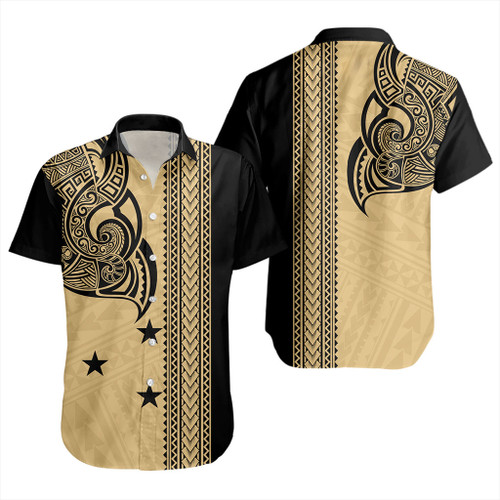 Gambier Islands Short Sleeve Shirt Polynesian Coat Of Arms Tribal Tattoo