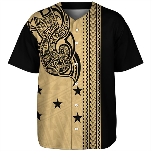 Gambier Islands Baseball Shirt Polynesian Coat Of Arms Tribal Tattoo