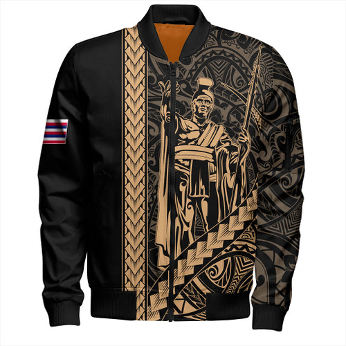 Hawaii Bomber Jacket Tribal Polynesian King Kamehameha