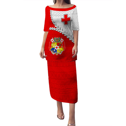 Tonga Puletasi Design Flag With Ngatu Pattern