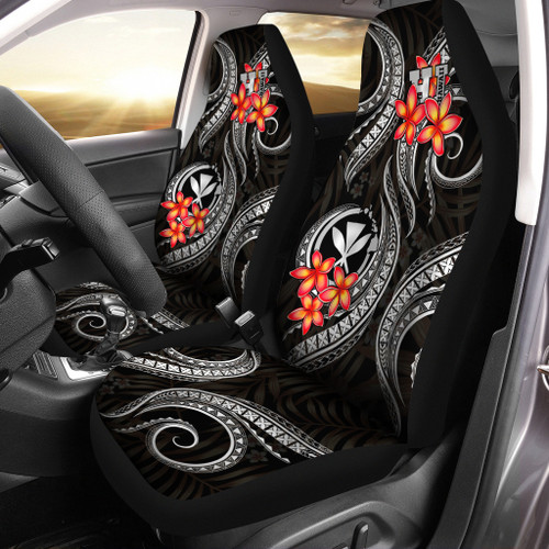 Polynesian Hawaii Car Seat Covers - White Plumeria1