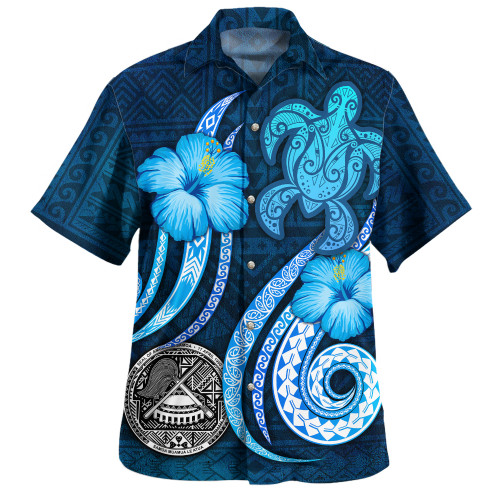 American Samoa Hawaiian Shirt Custom Personalised Turtle and Tribal Tattoo Of Polynesian1