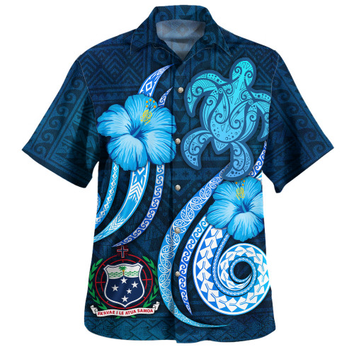 Samoa Hawaiian Shirt Custom Personalised Turtle and Tribal Tattoo Of Polynesian1