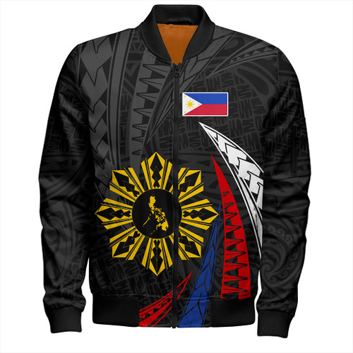 Philippines Filipinos Bomber Jacket Independence Day Polynesia Tribal Wave