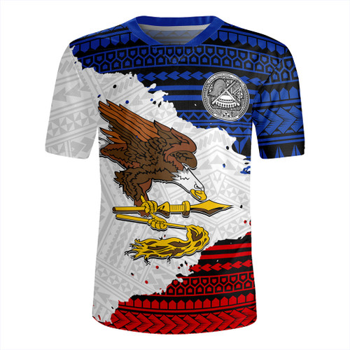 American Samoa Rugby Jersey Eagles Flag Grunge Style