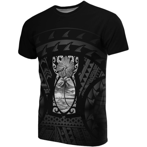 Guam T-Shirts - Guam Coat Of Arms Polynesian Tattoo (Gray) 1