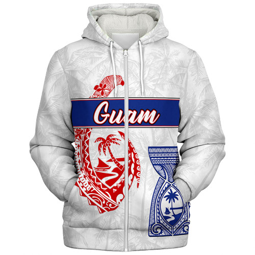 Guam Sherpa Hoodie Micronesian Hook And Latte Stone Tribal Classic