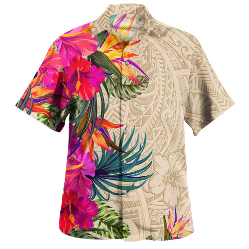 Polynesian Hawaiian Shirt Polynesian Pattern Hibiscus Nude1