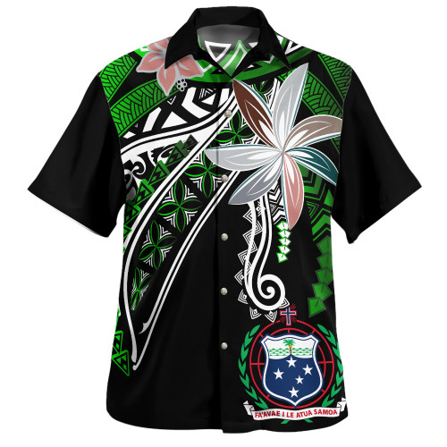 Samoa Hawaiian Shirt Custom Personalised Fanciful Forest Green1