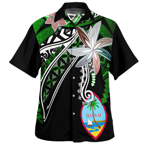 Guam Hawaiian Shirt Custom Personalised Fanciful Forest Green1